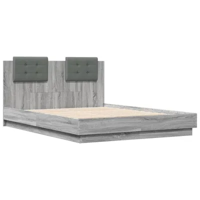 Obrázok produktu pre vidaXL Rám postele s čelom Sivá Sonoma 135x190 cm Materiál na báze dreva