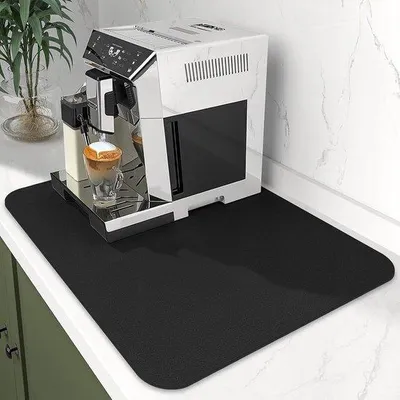 Obrázok produktu pre Odkvapkávacia podložka pre kávovary, 60 x 40 cm, rýchloschnúca podložka pod drez, podložka do umývačky riadu, superabsorpčná, protišmyková, do kuchyne, kúpeľne a na pracovnú dosku (čierna)