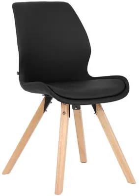 Produktbild von CLP Esszimmerstuhl Luna Modernes Design, Gestell natura, gepolsterter Sitz schwarz Material Kunstleder