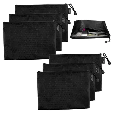 Produktbild von 6 Stück Geldtaschen, A5 Dokumententaschen, wasserdicht, schwarz, 18 * 24 cm, Oxford Geldtaschen mit robustem Reißverschluss, für Schule, Büro und Reisen