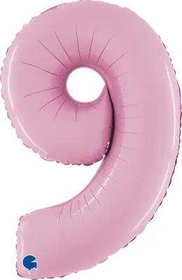 Obrázek produktu pro Fóliový balónek číslo 9 pastelově růžový, 66 cm Grabo