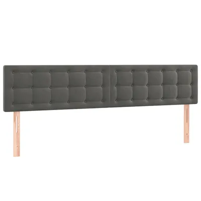 Image de Têtes de lit 2 pcs. Gris foncé 80x5x78/88 cm velours