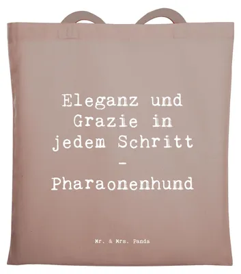 Produktbild von Mr. & Mrs. Panda Tote Bag Spruch Eleganter Pharaonenhund - Braun Pastell - Geschenk, Hunderasse, Hundeerziehung, Eleganz, aktive Hunde, majestätisch, Tasche, Shopping