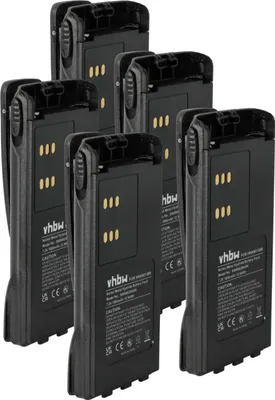 Produktbild von vhbw 5x Akku kompatibel mit Motorola PTX700, PTX780, PTX760, PRO9150 Funkgerät, Walkie Talkie (1800 mAh, 7,2 V, NiMH) + Gürtelclip