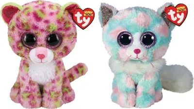 Produktbild von Ty - Stofftiere - Beanie Buddy - Lainey Leopard & Opal Cat