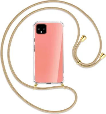 Produktbild von Handykette Backcover-Schutzhülle mit Band (Metall goldfarben) für Google Pixel 4 - caramel