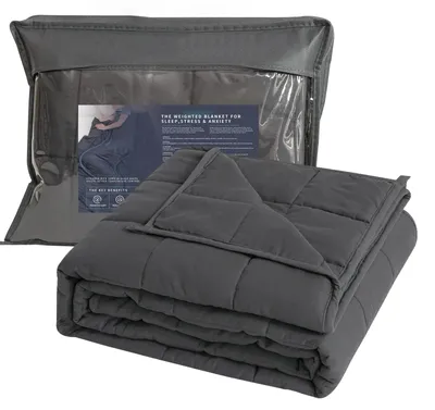Zdjęcie produktu dla Kołdra obciążeniowa dla dorosłych – kołdra relaksacyjna – włókno bambusowe – dzianina – 150 x 200 cm – 8 kg – szara