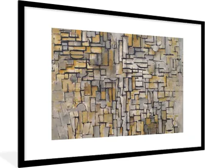 Produktbild von MuchoWow® Gerahmtes Poster Mondrian - Kunst - Alte Meister 90x60 cm - Poster mit Schwarzem Bilderrahmen Wandposter Rahmen Foto Bilder - Wanddekoration - Fotos