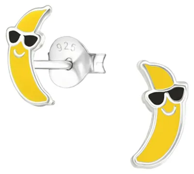 Produktbild von Kinder-Ohrstecker Banane: Ohrringe Silber 925