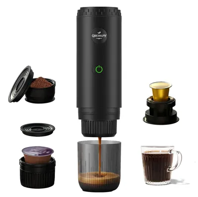 Tragbare Espressomaschine 20 Bar, selbstheizend, 3-in-1, schwarz