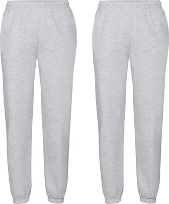 Produktbild von Doppelpack Fruit of the Loom Classic Elasticated Cuff Jog Pants + GRATIS MyShirt Stoffbeutel