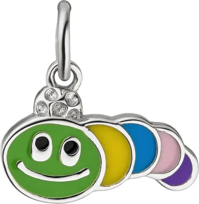 Produktbild von JOBO Kinder Anhänger Raupe bunt 925 Sterling Silber Silberanhänger Kinderanhänger