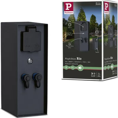 Produktbild von Paulmann Plug & Shine Steckdosensäule Rio Dämmerungssensor
