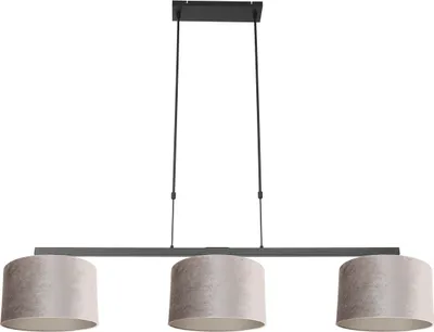 Image de Suspension - noir - Stang - métal textile - grande lampe de table à manger - E27 - 3459ZW - Steinhauer