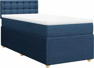 Produktbild von vidaXL Boxspringbett mit Matratze Blau 100x200 cm Stoff
