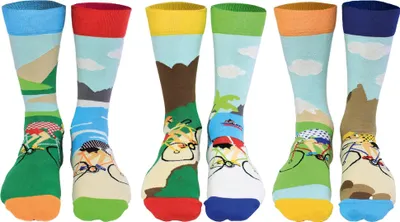 Produktbild von United Oddsocks Herren Socken, 6 Socken Pack - Strumpf, Mottomotive OnYourBike 39-46