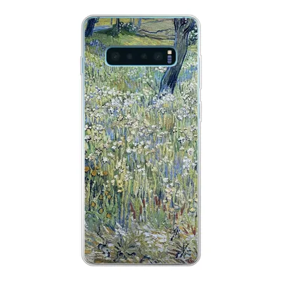 Produktbild von MuchoWow® Handyhülle Schutzhülle Hülle für Samsung Galaxy S10 Plus Baumstämme im Gras - Vincent van Gogh Silikon Softcase Handy Hülle - Schutzhülle
