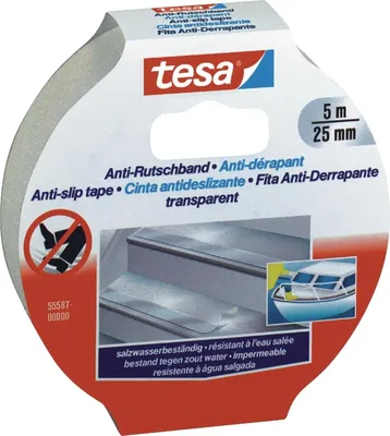 Image de Bande antidérapante 25mm x 5m transparente stable et résistante Paquet de 6 pièces