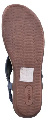 Produktbild von Rieker Damen Sandale Boho Zehentrenner mit Perlen und Gummizug V7561, Größe:42 EU, Farbe:Blau