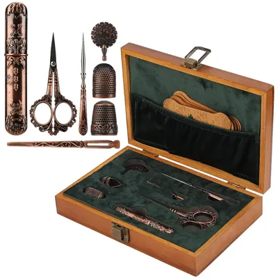 Produktbild von Vintage Nähset - Bordierschneider-Set - 7-teilig - Antikes Nähzubehör