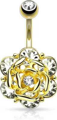Produktbild von Bauchnabelpiercing Piercing Blume Blüte 14 kt vergoldet Nabelpiercing Bananabell