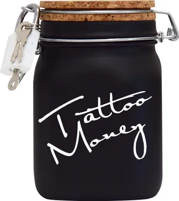 Produktbild von Spardose Geld Geschenk Ideen Tattoo Money Schwarz Weiss Größe L 1 Liter