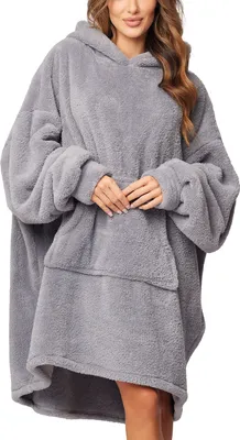 Obrázek produktu pro Vivisence Oversize Hoodie Blanket Ladies | Oversize Sweatshirt Cosy Sweater For Women | XXL Pulovr s kapucí | Zimní svetr 5028, Grey,One Size