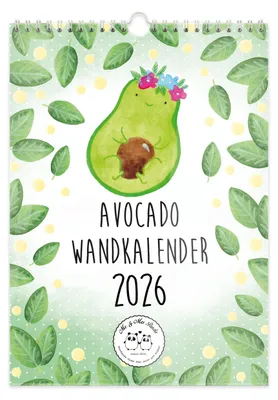 Produktbild von Mr. & Mrs. Panda Wandkalender 2026 Avocado Collection - Weiß - Geschenk, Kunstkalender, Neujahr, Veggie, Fotokalender, Terminplaner Wand, Wandorganizer