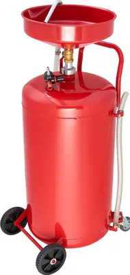 Produktbild von SucceBuy Ölauffangwagen 9,5L, Ölbehälter mit verstellbarer Trichterhöhe, Ölablassgerät mit Rollen, Flüssigkeits- und Kraftstofftransfer, mobiler Ölauffangbehälter für Werkstätten, rot
