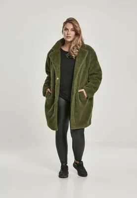 Zdjęcie produktu dla Urban Classics Ladies - Płaszcz OVERSIZED SHERPA oliwkowy - M