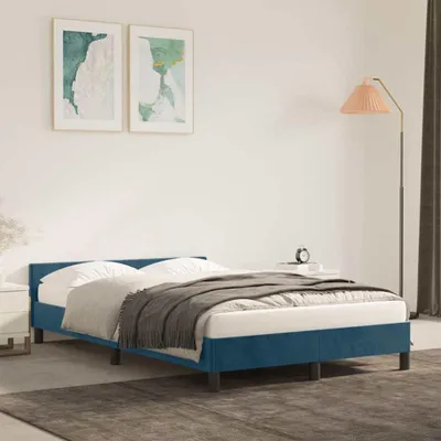 Obrázok produktu pre vidaXL Rám postele bez matraca tmavomodrý 120x190 cm zamat