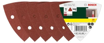 Produktbild von Schleifblatt-Set für Deltaschleifer, 93 mm, 60, 6 Löcher, 25er-Pack