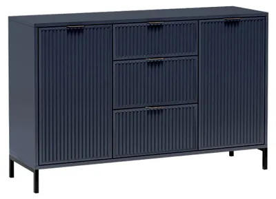 Produktbild von Kommode in Indigo blau mit Rillenoptik 135 cm LAURO-161