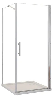 Produktbild von Duschspa Eckdusche H.195cm 80x76cm Duschkabine mit Duschtasse Schwingtür Eckeinstieg Duschabtrennung 6mm ESG Nanoglas Pendeltür Duschtür