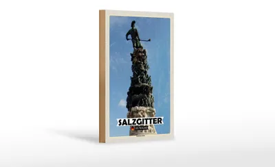 Produktbild von Holzschild Städte Salzgitter Turm der Arbeit Dekoration 12x18 cm