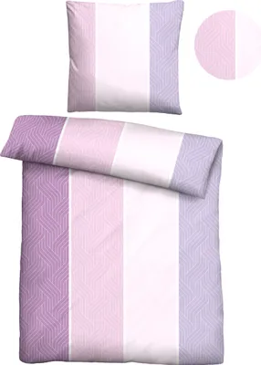 Produktbild von Traumhaft schlafen - Castell - Markenbettwäsche Mikrofaser Seersucker Bettwäsche 0260992 LÄNGSBALKEN color: flieder, size: 1x 135x200 cm + 1x 80x80 cm