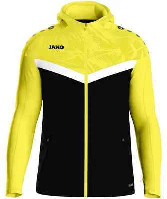 Produktbild von JAKO Damen Kapuzenjacke Iconic, Farbe:schwarz/soft yellow, Größe:34