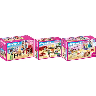 Produktbild von PLAYMOBIL 70206-07-08 Dollhouse 3er Set Küche + Wo