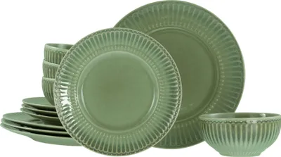 Produktbild von CreaTable, 24493, Celadon Grün, Tellerset 12-tlg, Steinzeug