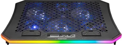 Produktbild von Rampage AD-RC34 Notebook-Kühlpad für 10–19 Zoll, RGB-LED, 2× USB-A