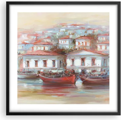 Produktbild von Gerahmtes Poster - Schwarzer Rahmen - Bild Segelboot Hafen - 50x50 cm - Wand Bild - Wanddeko - Wandbilder - Kunstposter - Wandposter - Bilderrahmen - Bilder - Kunstdruck - P2BAC50x50-4937