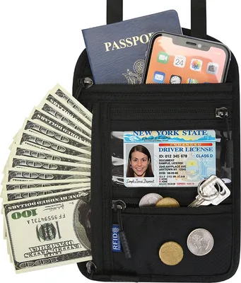Produktbild von INF Reisepass-Geldbörse, multifunktionaler RFID-Schutz Schwarz