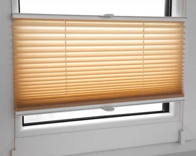 Image de Store plissé avec supports de serrage, beige 90x200 cm