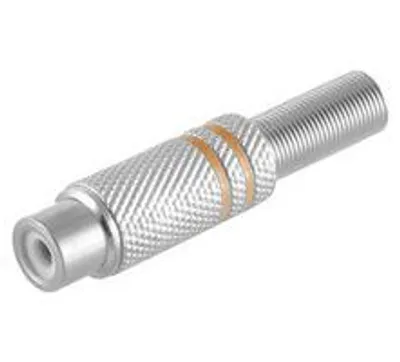 Obrázek produktu pro Cinch spojka kovová 6 mm, žlutá