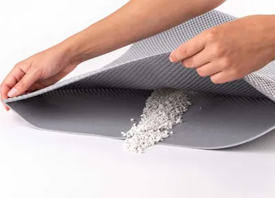 Produktbild von KAHU® Katzenklo Matte - Katzenstreu Matte -  versch. Größen und Formen, Größe:46 x 77 cm, Farben:Grau