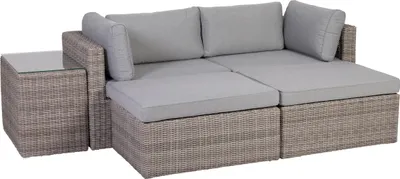 Produktbild von Greemotion Lounge-Möbel-Set 131847 Palma Rattan, grau, BxHxT ca. 93x65x71 cm