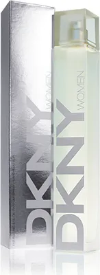 A bottle of DKNY Women Energizing perfume and its packaging.