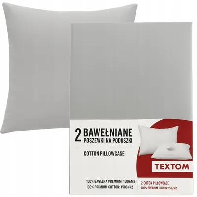 Produktbild von Textom 2x Kissenbezüge 50x70 Baumwolle Premium Grau