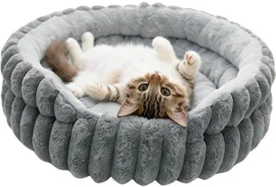 Produktbild von Famanu Katzen- und Hunde-Bett – Waschbares Liegebett mit Wendekissen für kleine Haustiere