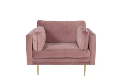 Image de Boom Fauteuil en velours, rose vintage.